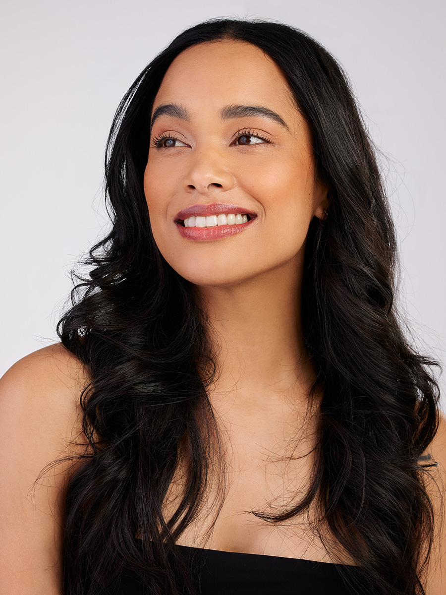 beautiful woman with long black hair